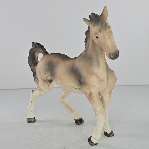 Vintage Ceramic Horse Figurine Japan Trotting Pony Bisque - Picture 2 of 8